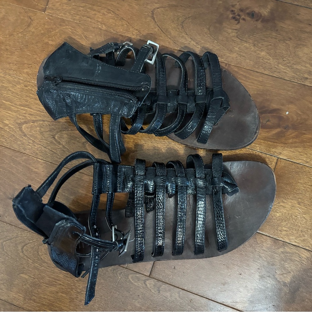 Black Gladiator Sandals